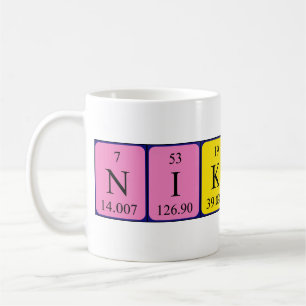 Nikolina periodic table name mug