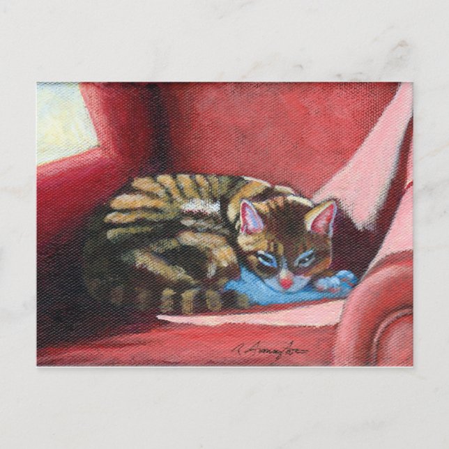 Nikos in Red Chair Postcard (Front)