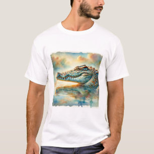 Nile crocodile 060924AREF104 - Watercolor T-Shirt