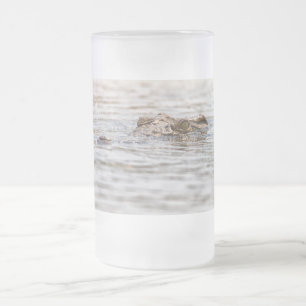 Nile Crocodile Frosted Glass Beer Mug