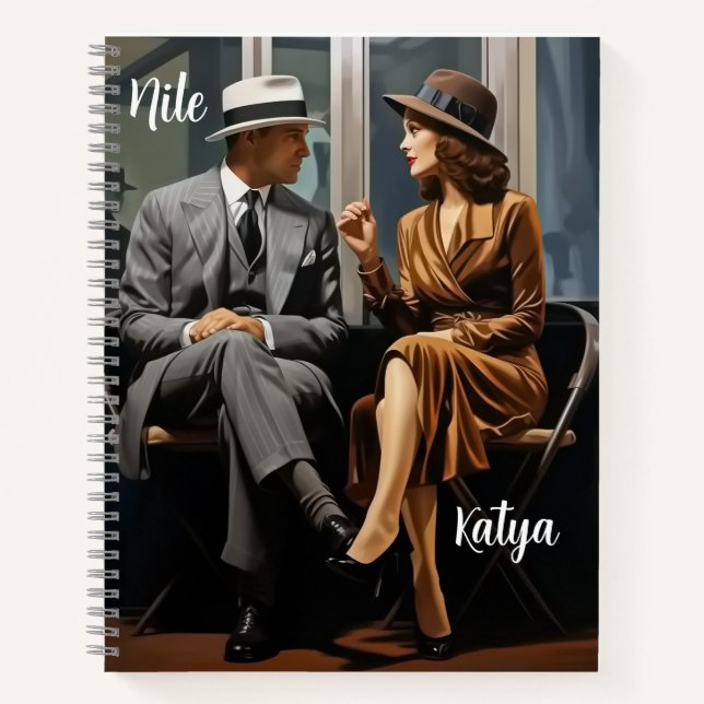 Nile Katya Writer Retro Image Spiral Notebook (Front)