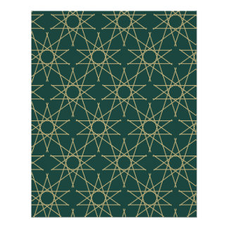 Nile Lotus Geometric Pattern Poster