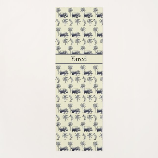 Nile River Botanical Pattern, custom Yoga Mat (Front)