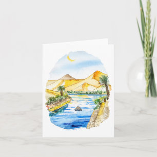 Nile River Egypt Watercolor Card