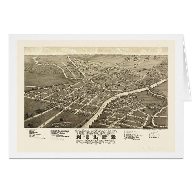 Niles, OH Panoramic Map - 1882 (Front Horizontal)