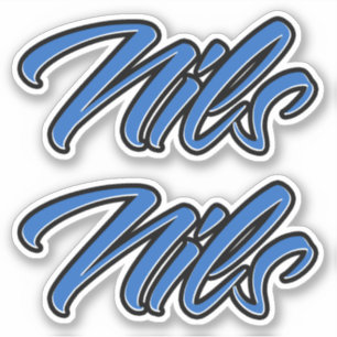 Nils name blue sticker sticker embroiderset