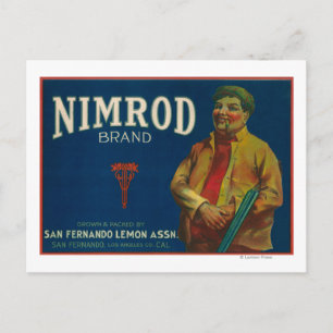 Nimrod Lemon LabelSan Fernando, CA Postcard