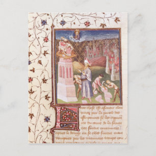 Nimrod Overseeing the Building of Tower of Postcard