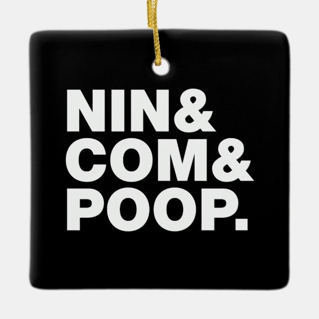 NIN & COM & POOP. PING PONG BALL CERAMIC ORNAMENT (Front)