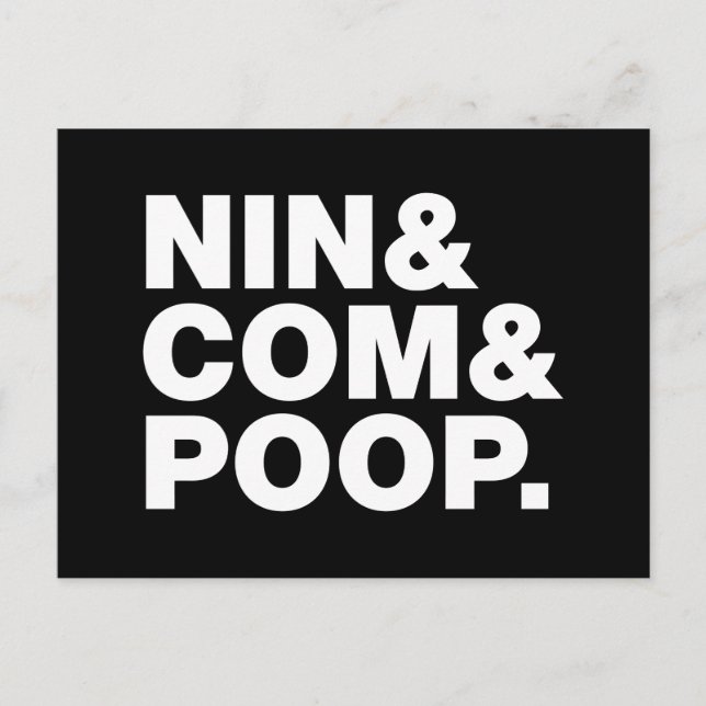 NIN & COM & POOP. POSTCARD (Front)