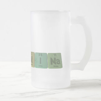 Nina  as Nitrogen Iodine Sodium Frosted Glass Beer Mug