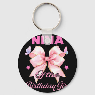 Nina birthday girl matching coquette pink bow key ring