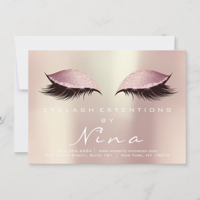Nina Lashes Extension Aftercare Instruction Pink (Front)