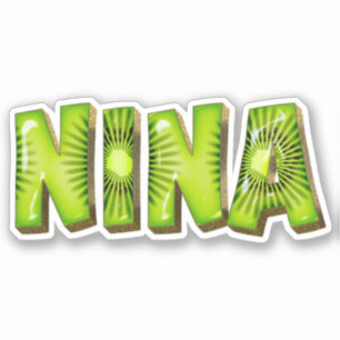 Nina Name Kiwi Design Sticker