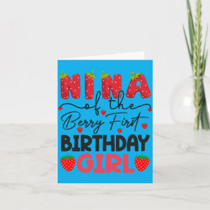Nina Of The Berry First Birthday Girl Strawberry Card