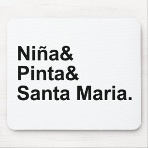 Nina Pinta Santa Maria Christopher Columbus Ship Mouse Pad