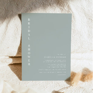 NINA Sage Green Bohemian Minimal Bridal Shower Invitation