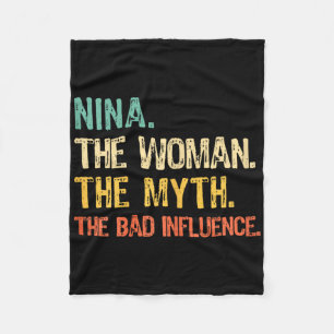 Nina The Woman The Myth The D Influence Funny Retr Fleece Blanket