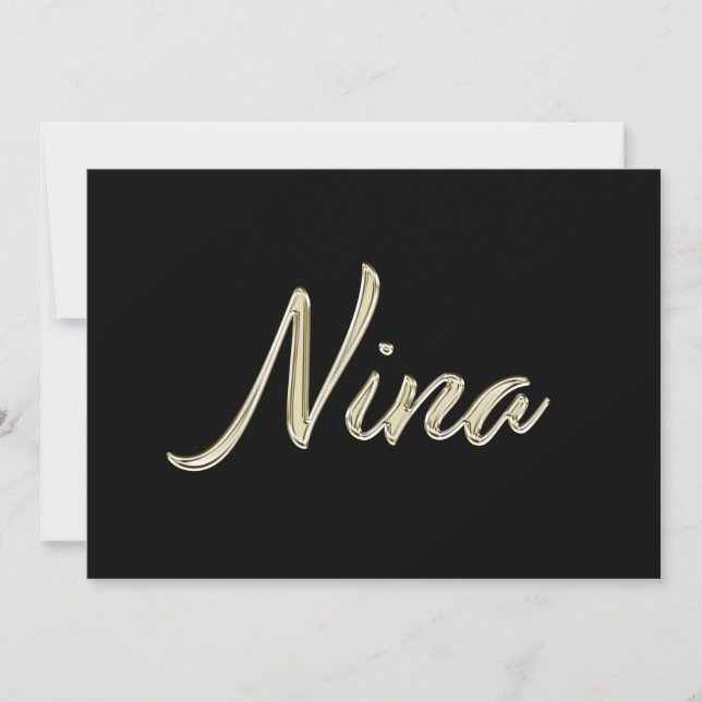 Nina white gold Handwriting Card (Front)