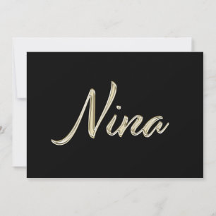 Nina white gold Handwriting Karte Card