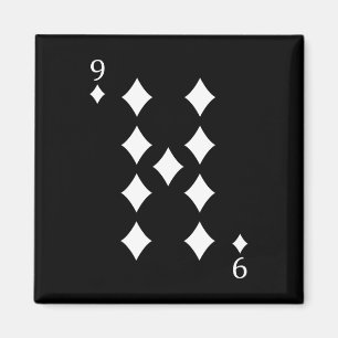 Nine (9) Of Diamonds Poker Card Playing Card  Magnet