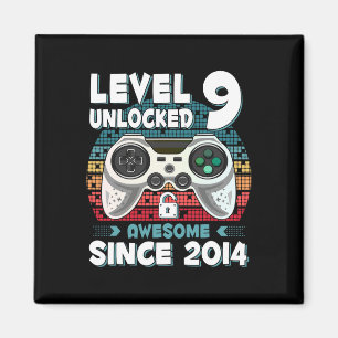 Nine 9yr Bday Son Boy Funny Gamer 9th 9 Year Old B Magnet