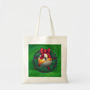 Nine Ball in Wreath on Green Tote Bag