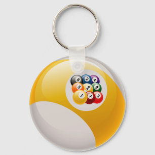NINE BALL RACK BILLIARDS BALL KEY RING