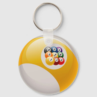 NINE BALL RACK BILLIARDS BALL KEY RING