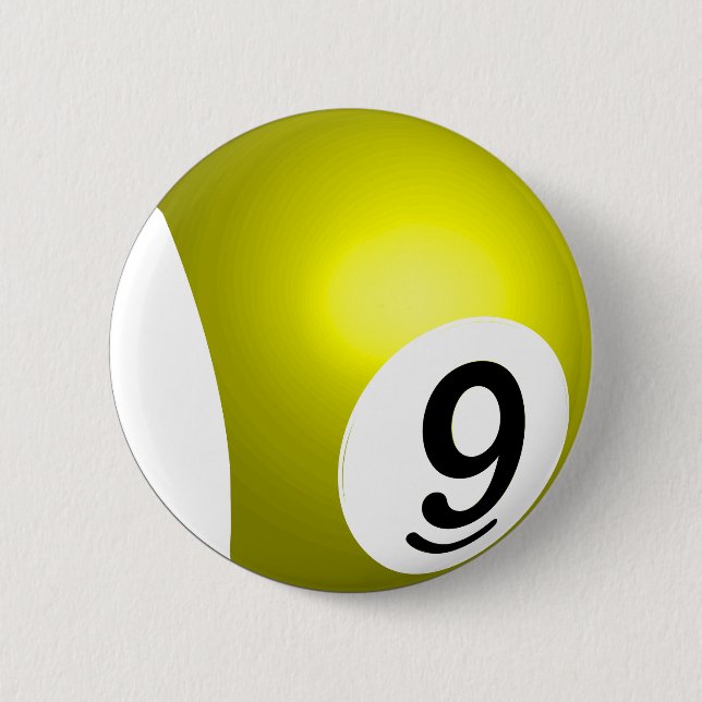 Nine Ball Yellow Button (Front)