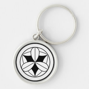 Nine bamboo leaves in circle key ring