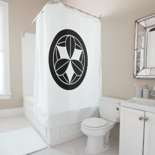Nine bamboo leaves in circle shower curtain