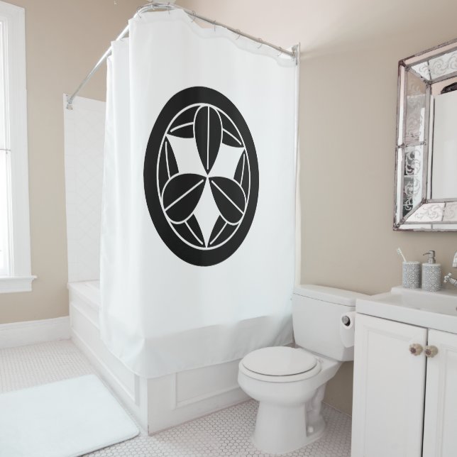 Nine bamboo leaves in circle shower curtain (In Situ)