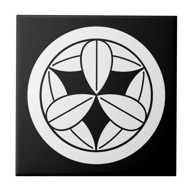 Nine bamboo leaves in circle tile (Front)