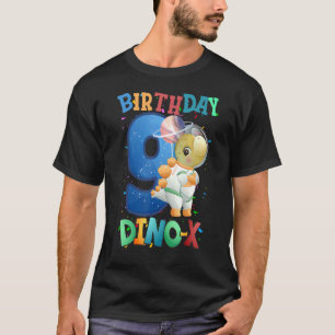 Nine Birthday Dino Space Boys 9 Years Astronaut B T-Shirt