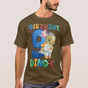Nine Birthday Dino Space Lover Boys 9 Years Astron T-Shirt