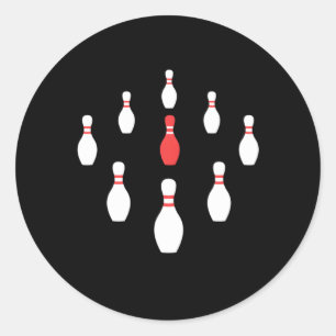 Nine Bowling New Rack Of Classic Round Sticker
