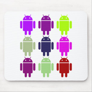Nine Bug Droids (Android Multiple Purple Colours) Mouse Pad