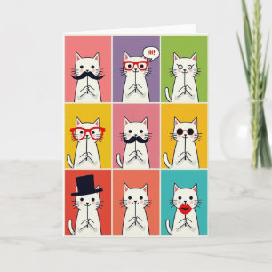 Nine Cats Birthday Costume Card
