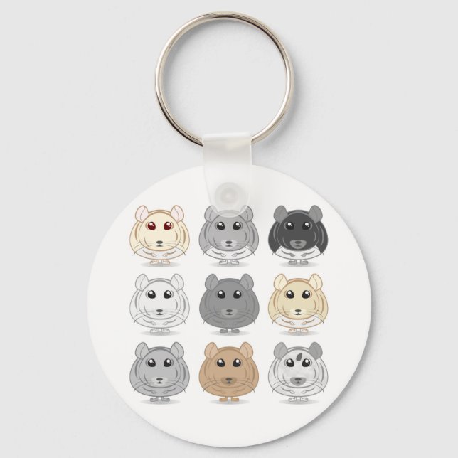 Nine Chinchilla Design Keychain (Front)