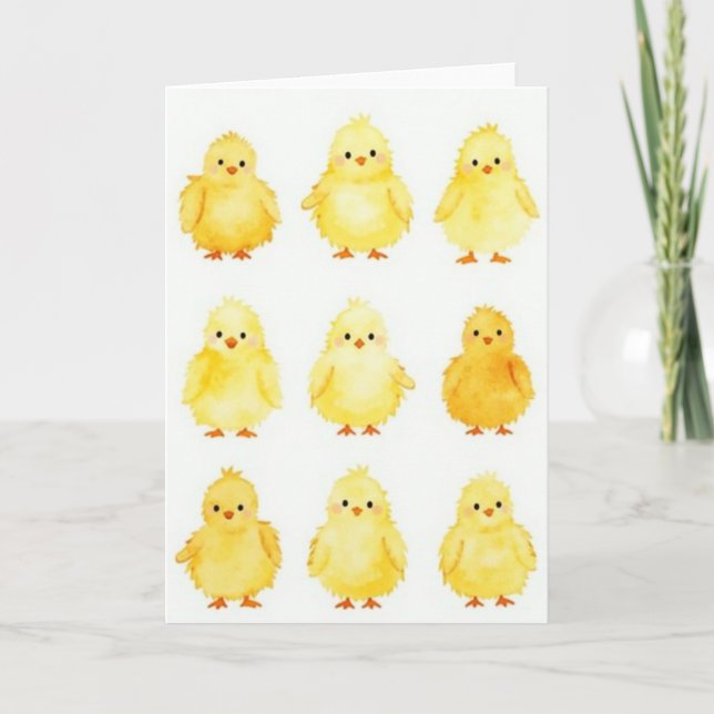 Nine Cute Chicks Art Card (Front)