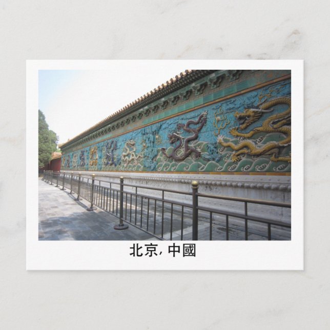 Nine Dragon Wall Postcard (Front)