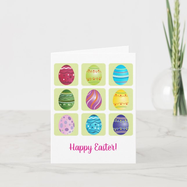 Nine Easter Eggs Holiday Card (Front)