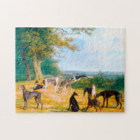 Nine Greyhounds in a Landscape by Jacques-Laurent 
