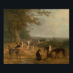 Nine Greyhounds in a Landscape Poster<br><div class="desc">Nine Greyhounds in a Landscape by Jacques-Laurent Agasse</div>