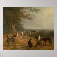Nine Greyhounds in a Landscape