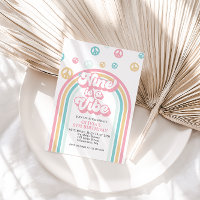 Nine is a Vibe Retro Summer Rainbow Invitation