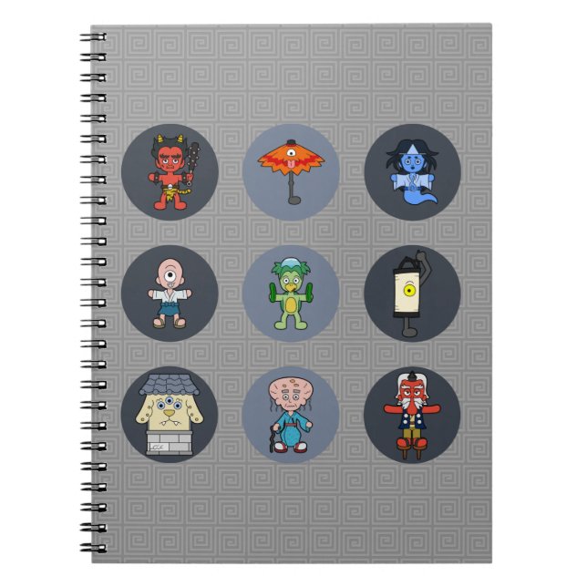 Nine Japanese Yokai Monster Notebook (Front)