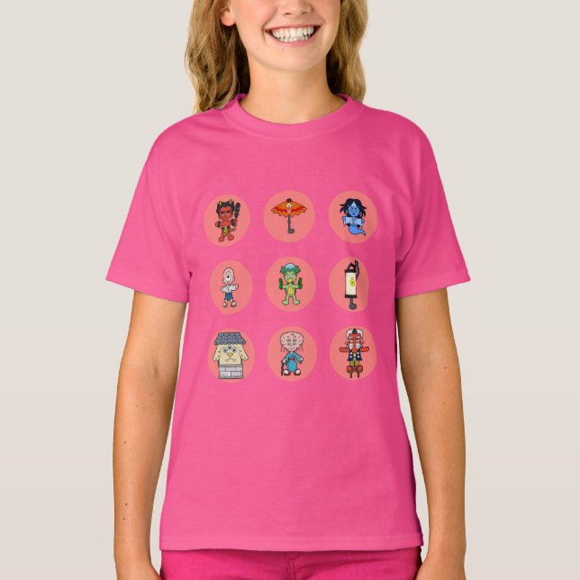 Nine Japanese Yokai Monsters T-Shirt (Front)