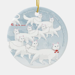 Nine Kitties Prancing... Ceramic Tree Decoration